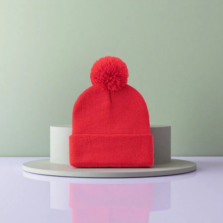 Red woolen cap, warm knitted women's autumn and winter hat, solid color simple and versatile Red woolen cap, warm knitted women's autumn and winter hat, solid color simple and versatile